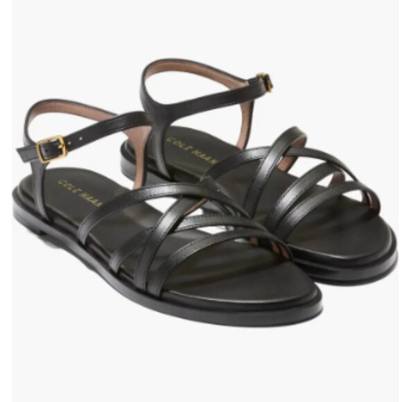 NEW Cole Haan Flynn Strappy Sandal (Women) BLACK LEATHER, Size 7 B - Picture 1 of 3